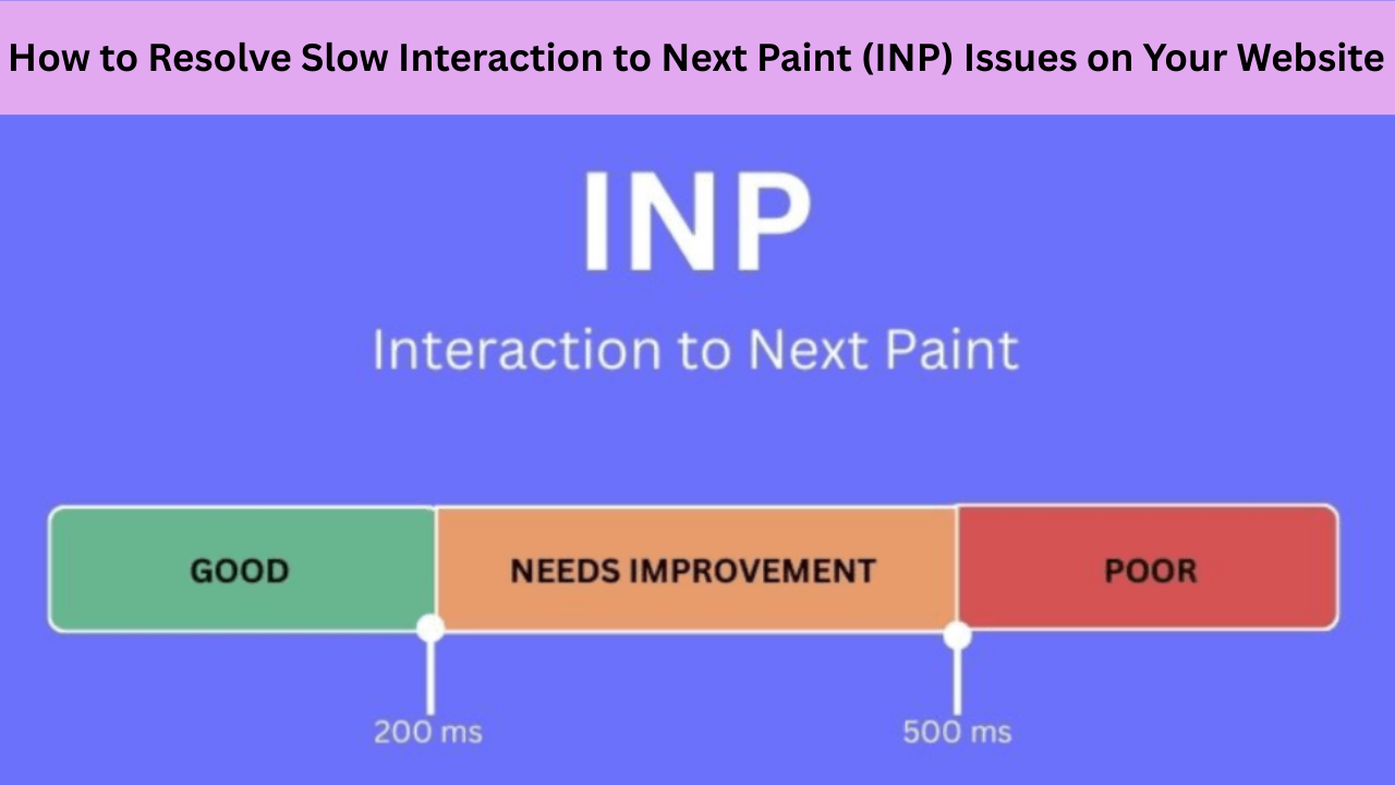 How to Fix Poor Interaction to Next Paint (INP) on Your Website